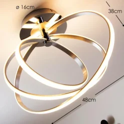 Luminaires Trio Plafonnier LED Trio Corland Chrome, 1 lumière* Éclairage Led