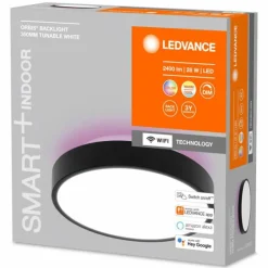 Luminaires Ledvance Plafonnier LEDVANCE Decorative Noir, 1 lumière, Changeur de couleurs