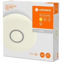 Luminaires Ledvance Plafonnier LEDVANCE ORBIS Blanc, 1 lumière, Détecteur de mouvement* Éclairage Led