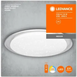 Luminaires Ledvance Plafonnier LEDVANCE ORBIS® Blanc, 1 lumière, Télécommandes* Éclairage Led