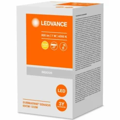 Luminaires Ledvance Plafonnier LEDVANCE SUBMARINE Gris, 1 lumière, Détecteur de mouvement* Éclairage Led