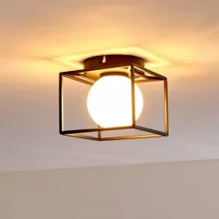 Lampes Industrielles-hofstein Plafonnier Legano Noir, 1 lumière