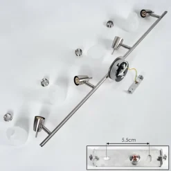 hofstein Plafonnier Lejsta Nickel mat, 4 lumières