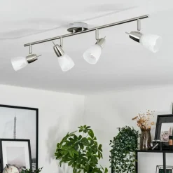 hofstein Plafonnier Lejsta Nickel mat, 4 lumières