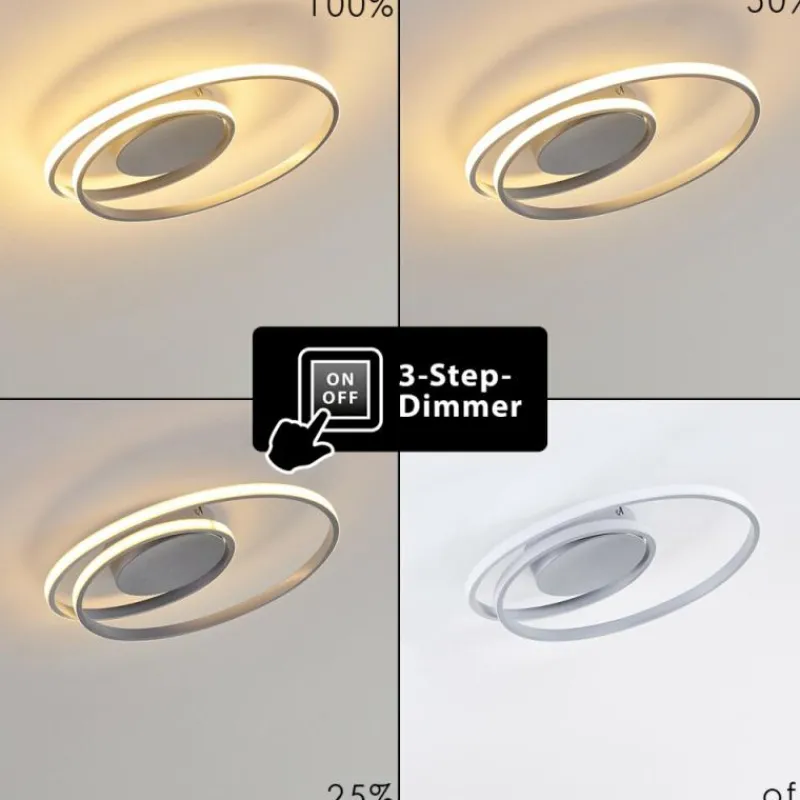 hofstein Plafonnier Leksund LED Argenté, 1 lumière