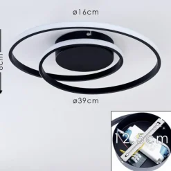 hofstein Plafonnier Leksund LED Noir, 1 lumière