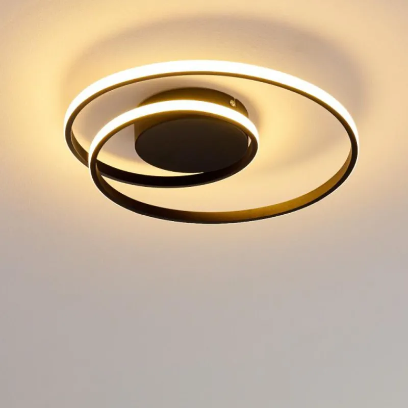 hofstein Plafonnier Leksund LED Noir, 1 lumière