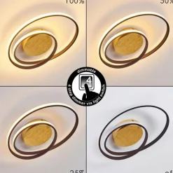 Lampes Dorées-hofstein Plafonnier Leksund LED Or, 2 lumières