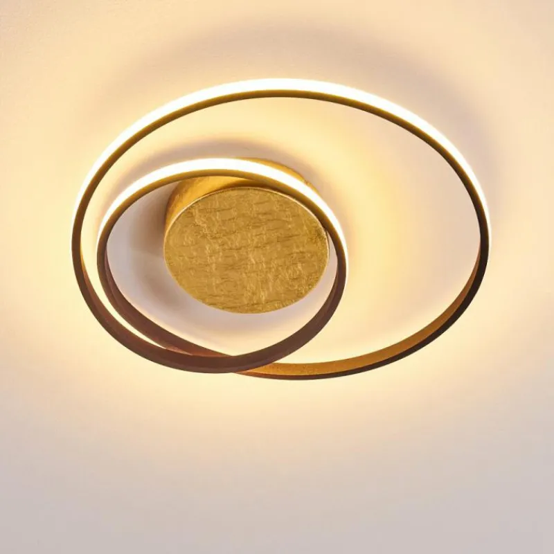 Lampes Dorées-hofstein Plafonnier Leksund LED Or, 2 lumières