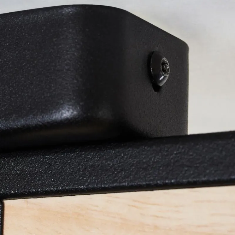 Lampes Industrielles-hofstein Plafonnier Lemou Bois clair, Noir, 3 lumières