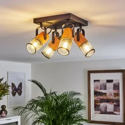 Luminaires Scandinaves-hofstein Plafonnier Lenalau Noir, 4 lumières