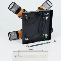 Luminaires Scandinaves-hofstein Plafonnier Lenalau Noir, 4 lumières