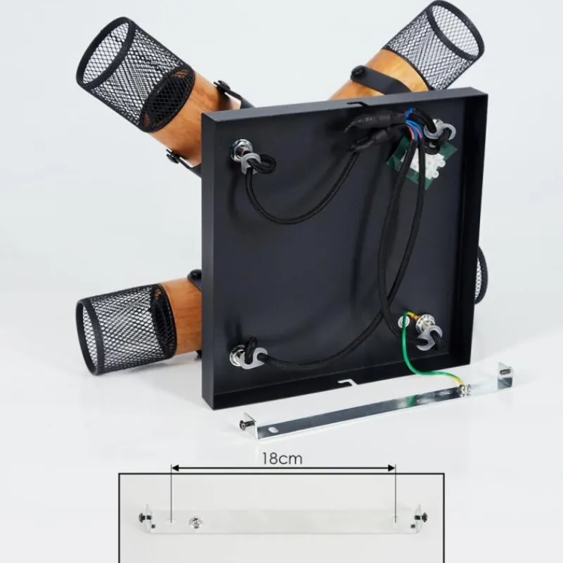 Luminaires Scandinaves-hofstein Plafonnier Lenalau Noir, 4 lumières