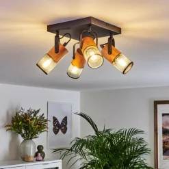 Luminaires Scandinaves-hofstein Plafonnier Lenalau Noir, 4 lumières