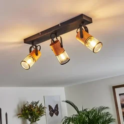 Lampes Industrielles-hofstein Plafonnier Lengalau Noir, 3 lumières