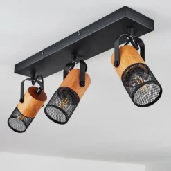 Lampes Industrielles-hofstein Plafonnier Lengalau Noir, 3 lumières