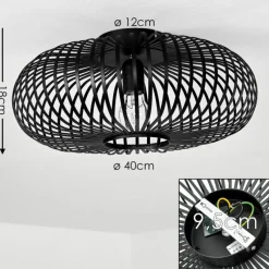 hofstein Plafonnier Lepa Noir, 1 lumière* Plafonniers