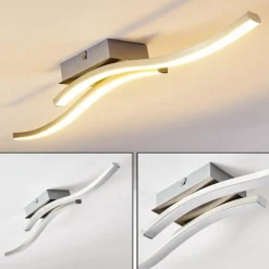 hofstein Plafonnier Letala LED Chrome, Nickel mat, 2 lumières* Éclairage Led