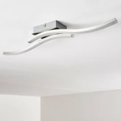 hofstein Plafonnier Letala LED Chrome, Nickel mat, 2 lumières* Éclairage Led