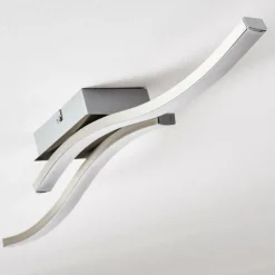 hofstein Plafonnier Letala LED Chrome, Nickel mat, 2 lumières* Éclairage Led