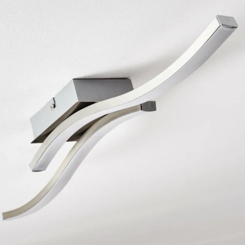 hofstein Plafonnier Letala LED Chrome, Nickel mat, 2 lumières* Éclairage Led
