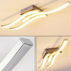 hofstein Plafonnier Letala LED Chrome, Nickel mat, 3 lumières* Éclairage Led