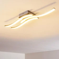 hofstein Plafonnier Letala LED Chrome, Nickel mat, 3 lumières* Éclairage Led