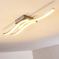 hofstein Plafonnier Letala LED Chrome, Nickel mat, 3 lumières* Éclairage Led