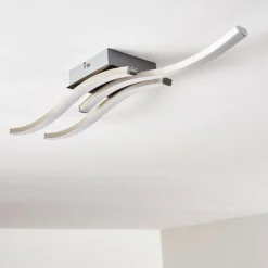 hofstein Plafonnier Letala LED Chrome, Nickel mat, 3 lumières* Éclairage Led