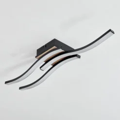 hofstein Plafonnier Letala LED Couleur bois, 3 lumières