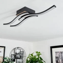 hofstein Plafonnier Letala LED Couleur bois, 3 lumières