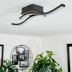 hofstein Plafonnier Letala LED Couleur bois, 2 lumières