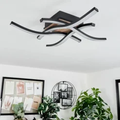 hofstein Plafonnier Letala LED Couleur bois, 4 lumières