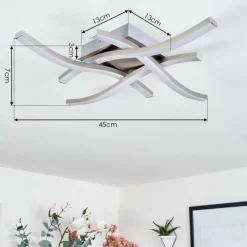 hofstein Plafonnier Letala LED Nickel mat, 4 lumières
