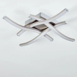 hofstein Plafonnier Letala LED Nickel mat, 4 lumières