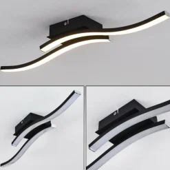hofstein Plafonnier Letala LED Noir, 2 lumières