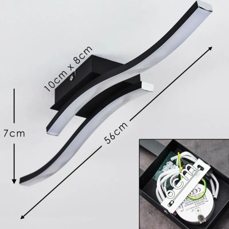 hofstein Plafonnier Letala LED Noir, 2 lumières