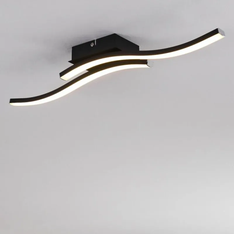 hofstein Plafonnier Letala LED Noir, 2 lumières