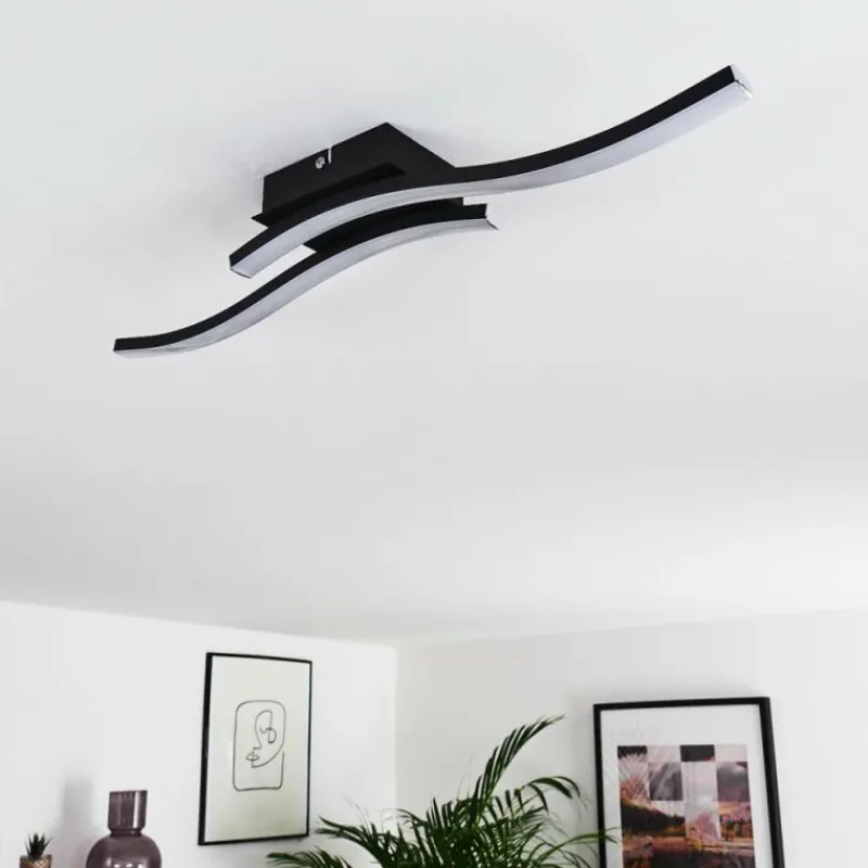 hofstein Plafonnier Letala LED Noir, 2 lumières