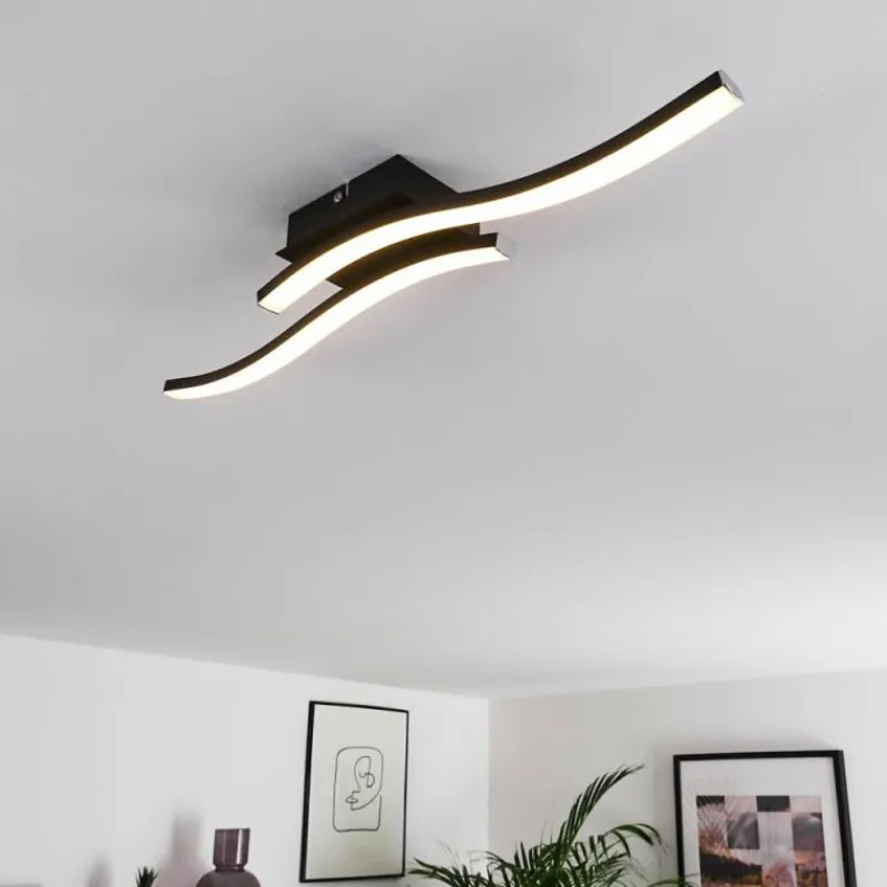 hofstein Plafonnier Letala LED Noir, 2 lumières