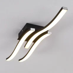 hofstein Plafonnier Letala LED Noir, 3 lumières