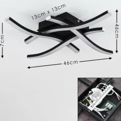 hofstein Plafonnier Letala LED Noir, 4 lumières