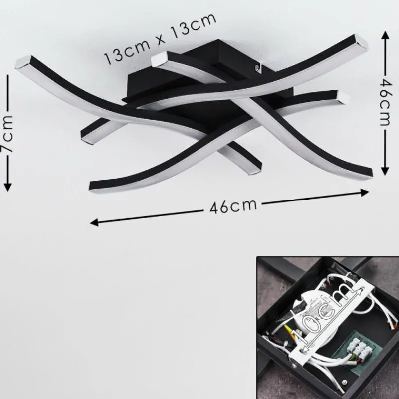 hofstein Plafonnier Letala LED Noir, 4 lumières