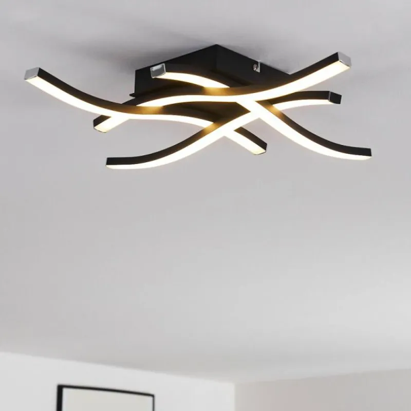 hofstein Plafonnier Letala LED Noir, 4 lumières