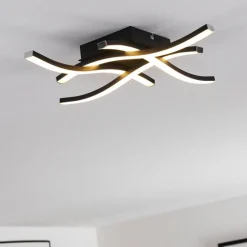 hofstein Plafonnier Letala LED Noir, 4 lumières