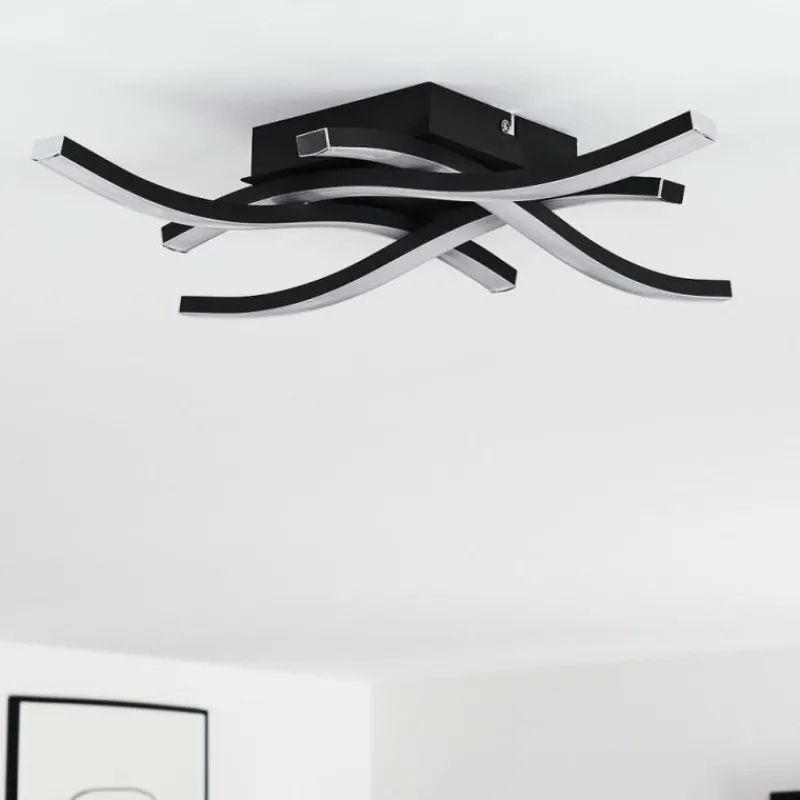 hofstein Plafonnier Letala LED Noir, 4 lumières