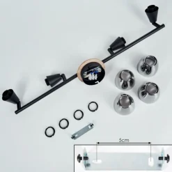 hofstein Plafonnier Leteque Couleur bois, Noir, 1 lumière