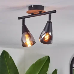 hofstein Plafonnier Leteque Écru, Noir, 2 lumières