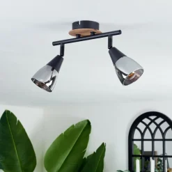 hofstein Plafonnier Leteque Écru, Noir, 2 lumières