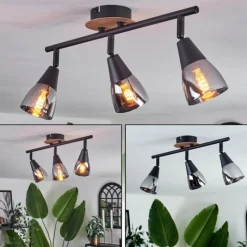 hofstein Plafonnier Leteque Écru, Noir, 3 lumières